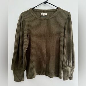 NWOT Madewell ballon sleeve ribbed top